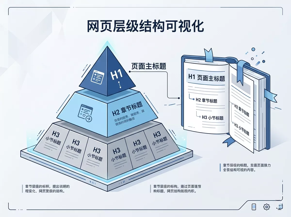 H1H2H3标签层级结构示意图-像书本目录一样清晰.webp H1H2H3标签层级结构示意图-像书本目录一样清晰.webp