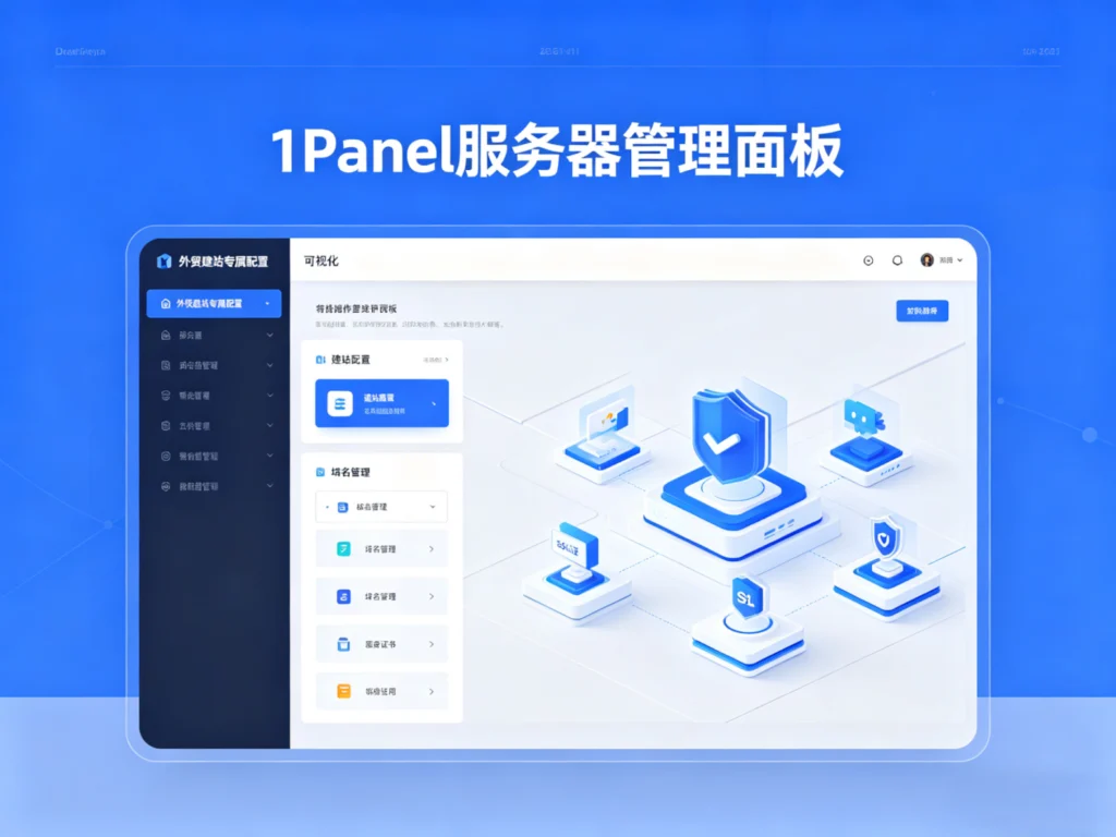 1Panel轻量服务器外贸建站专属配置管理界面